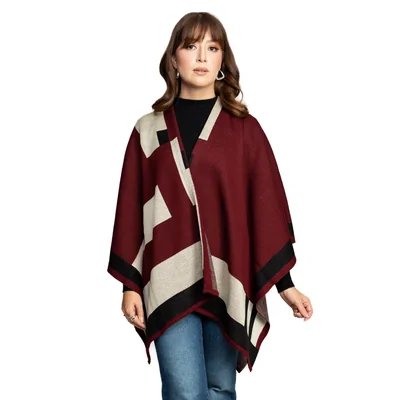capa  en tejido de punto bicolor para mujer