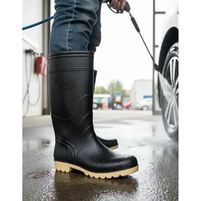 Bota duramil de trabajo lavar autos unisex 35cms alto