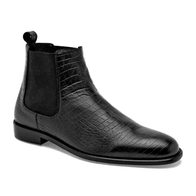 Sabatter botin de piel para hombre negro cod 147725-F