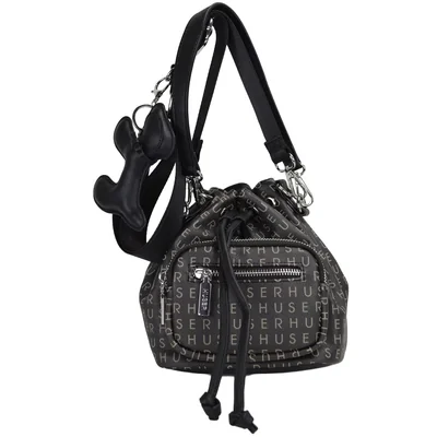 Bolsa Bucket Negro Huser Monograma para Mujer