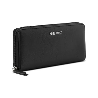 Cartera Zip Around Negro Nine West para Mujer