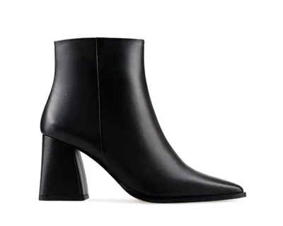 Botines Para Mujer Elegantes Botas Piel Lisa Davenia Mod. Paola Negro