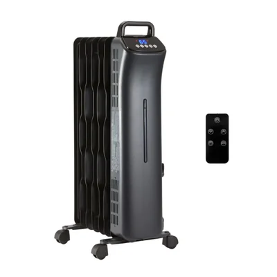 Calefactor Portátil Amazon Basics 7 Aletas Control Remoto 1500W