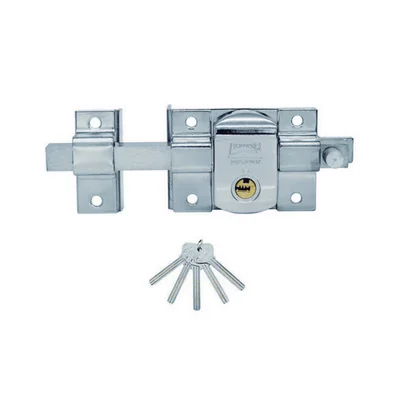 Cerradura Barra Fija Phillips Izquierda Llave Puntos Cromada