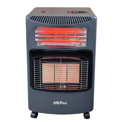 Calefactor de Piso Hkpro Emplea Electricidad y Gas Gris