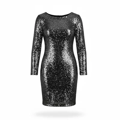 Vestido Lentejuela Plateado para Mujer
