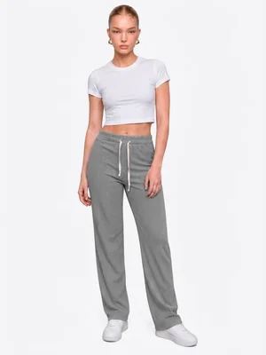Pants Slim Fit Shendy Vendy Gris Jogger Corte Deportivo Para Mujer