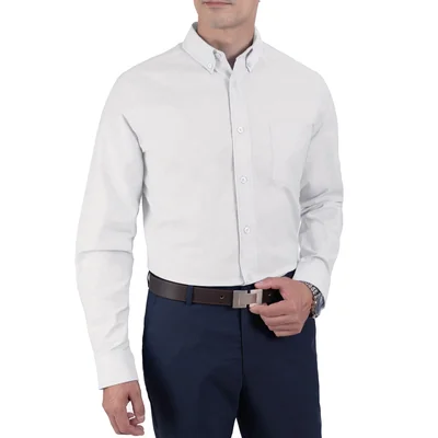 Camisa Casual Yale Manga Larga Tela Oxford Regular Fit 3216 Blanco