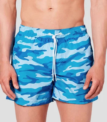 Traje de baño corto estampado Hombre