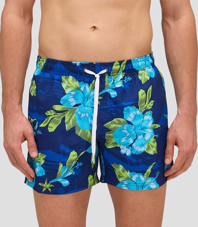 Traje de baño corto estampado Hombre