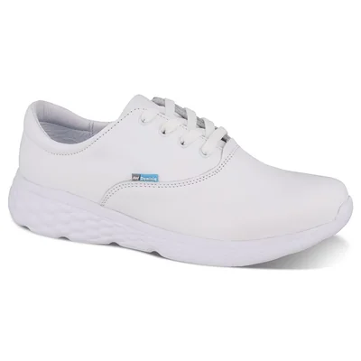 Zapato Clínico Enfermera Médico De Piel Dominiq 2872 Blancos Ligeros
