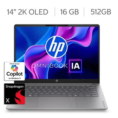 HP OmniBook 3 AI 14-hz0051la Laptop 14" 2K OLED Snapdragon X1 16GB 512GB SSD