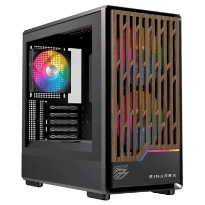 Einarex PM400 Gabinete Gamer para Computadora con Iluminación RGB Negro