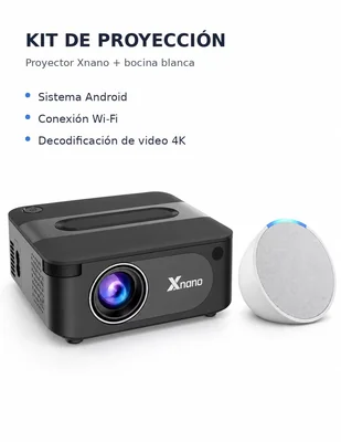 Proyector mini negro mas alexa Blanca