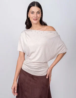Blusa manga corta para mujer
