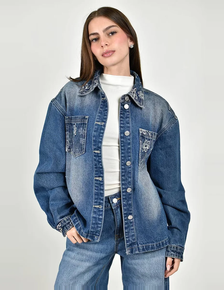 Chamarra de mezclilla para mujer