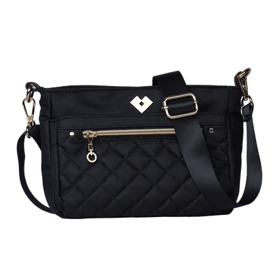 LuckyLy Bolsa Crossbody de Mujer, estilo Bolsa Bandolera de Mano y al Hombro tipo Mensajero de Viaje, Modelo Jenny, Negro