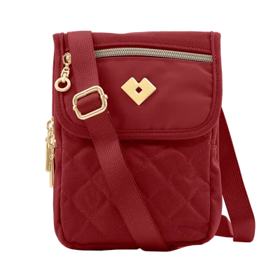 LuckyLy Bolsa Crossbody de Mujer para Celular, Modelo Cia, Rojo