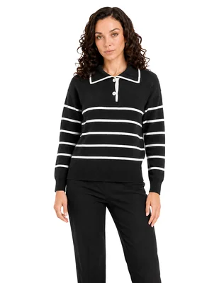 Suéter cuello camisero para mujer