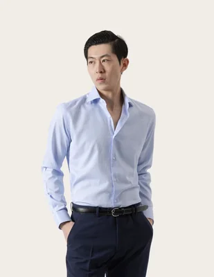 Camisa de vestir de algodón manga larga para hombre
