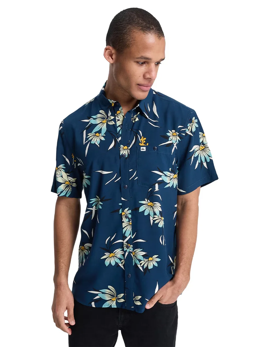 Camisa de algodón manga corta para hombre