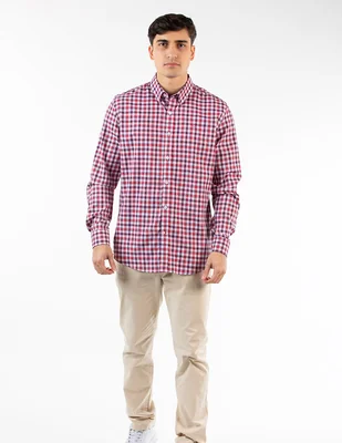 Camisa casual de algodón manga larga para hombre