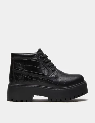 Bota Arriba del tobillo Bota con plataforma Stone Street para Mujer Negro TB0A43RRW02 de Cuero para mujer