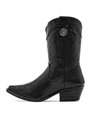 Bota cowboy Media pierna de Piel para mujer