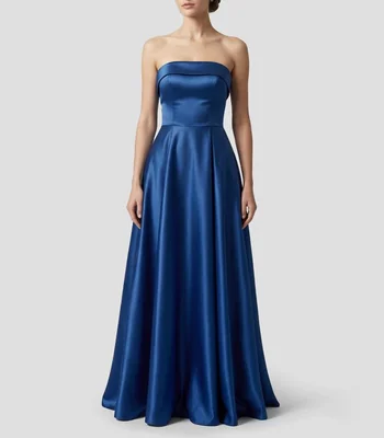 Vestido de fiesta largo liso Mujer