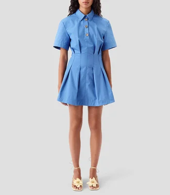 Vestido corto liso Mujer