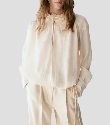 Blusa liso manga larga Mujer
