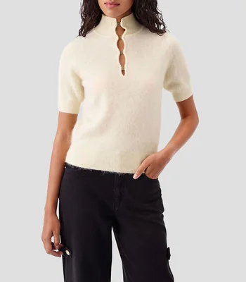 Blusa lisa manga corta Mujer