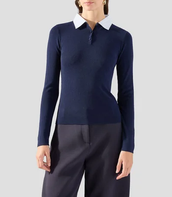 Blusa lisa manga larga Mujer