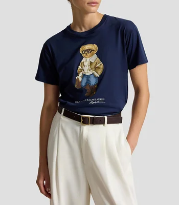 Playera cuello redondo manga corta estampada Mujer