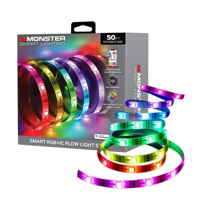 Tira de luces LED Monster Smart RGB+IC con control de sonido de 15 m