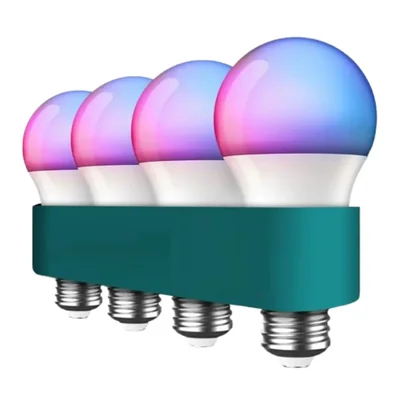 4 Focos Inteligentes, Rgb Alexa Google Siri, Wifi Foco Led E27 9W Control Por Voz Música Temporizador, Color Blanco