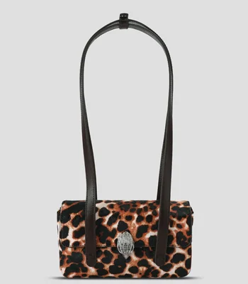 Bolsa Shoulder en piel vacuna animal print Mujer
