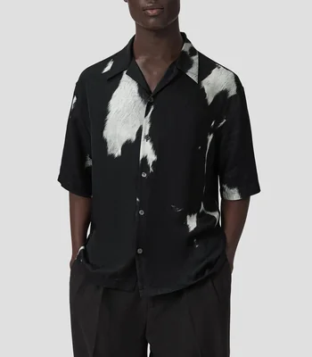 Camisa con estampado manga corta Templar Hombre