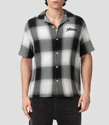 Camisa con cuadros manga corta Fade Out Hombre