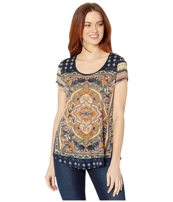CAMISETA Lucky Brand Persian Carpet Azul Marino Multicolor XL