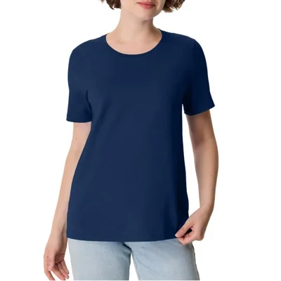 Camiseta Hanes para mujer azul marino talla XL manga corta