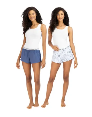 Pack de 2 pantalones cortos Lucky Brand talla mediana azul marino con estampado floral