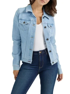 Chaqueta Vaquera Mujer Wrangler Authentics Lavado Claro Talla Grande