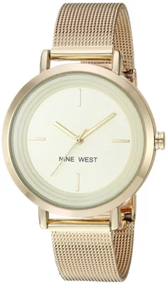Pulsera de malla dorada Watch Nine West NW/2146CHGP para mujer