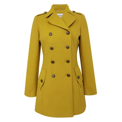 Abrigo 3/4 Cruzado Amarillo Ocre para Mujer City Femme