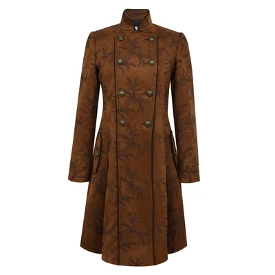Abrigo Largo de Suede Bordado para Mujer City Femme