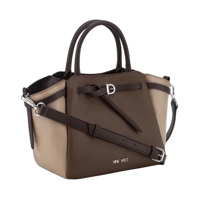 Bolsa Satchel Café Combinado Nine West para Mujer