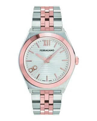 Reloj Salvatore Ferragamo 40 mm con correa de acero y resistencia 5 ATM