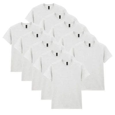 Camiseta Gildan G5000 Gris Ceniza Pack de 10 – Talla Grande