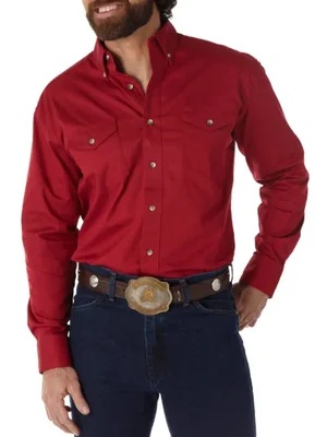 CAMISA Wrangler Painted Desert Rojo de manga larga Talla Grande